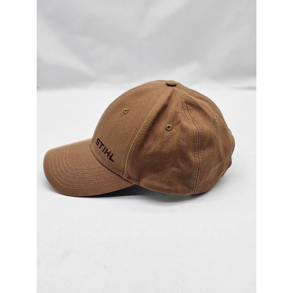 STIHL Hat Men One Size Brown Embroidered Canvas Logo Adjustable Cap - Picture 2 of 8